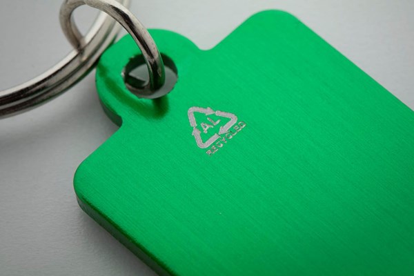 Obrázky: Zelený přívěsek-žeton 5 Kč/1 € z recykl. hliníku, Obrázek 2