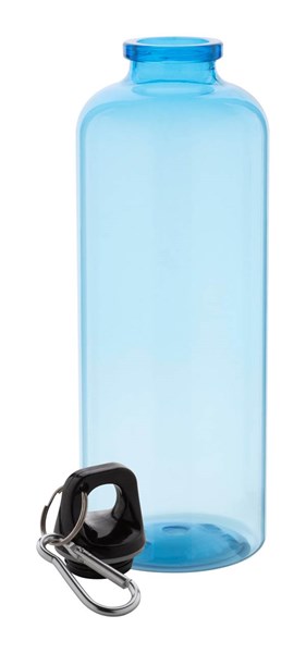 Obrázky: Sv. modrá RPET láhev s hliníkovou karabinou, 600ml, Obrázek 2