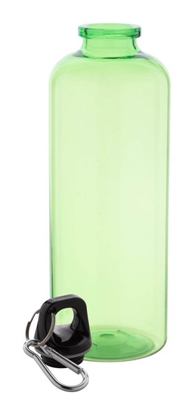 Obrázky: Zelená RPET láhev s hliníkovou karabinou, 600ml, Obrázek 2