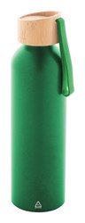 Obrázky: Zelená láhev 600ml, recyk. hliník a silik.poutko
