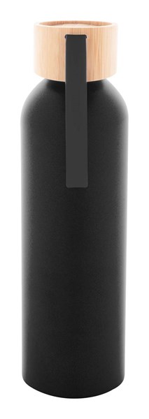 Obrázky: Černá láhev 600ml, recyk. hliník a silik.poutko, Obrázek 3