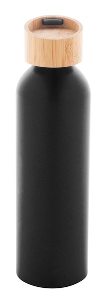 Obrázky: Černá láhev 600ml, recyk. hliník a silik.poutko, Obrázek 4