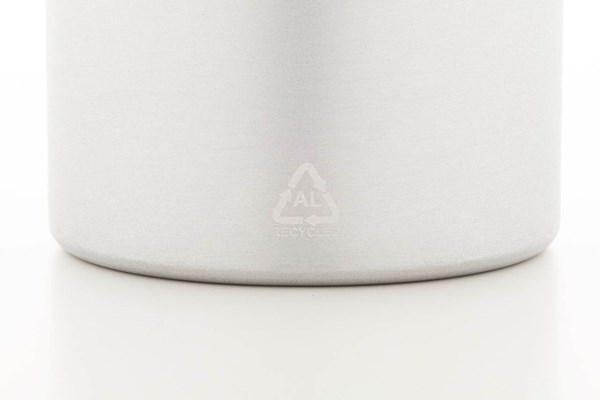 Obrázky: Stříbrná láhev 600ml, recyk. hliník a silik.poutko, Obrázek 5
