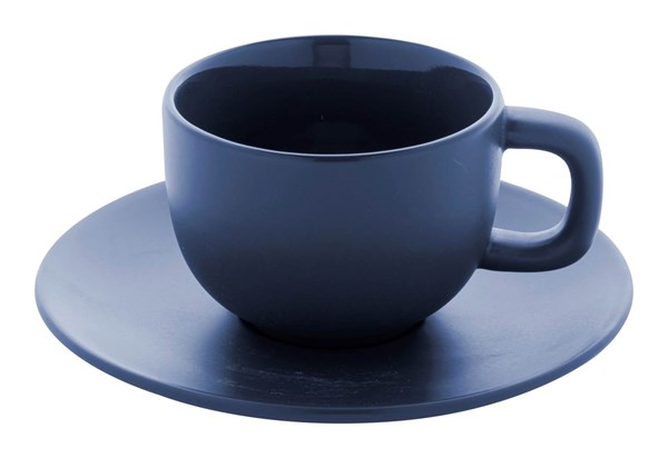Obrázky: 2ks šálků 200ml s podšálkem na cappuccino, modré, Obrázek 4