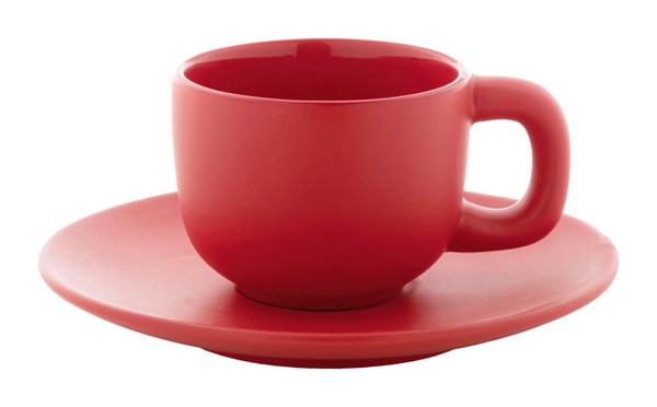 Obrázky: 2ks šálků 85ml s podšálkem na espresso, červené, Obrázek 4