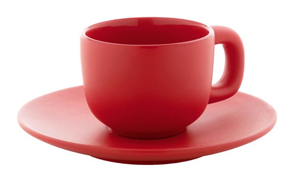 Obrázky: 2ks šálků 85ml s podšálkem na espresso, červené, Obrázek 5