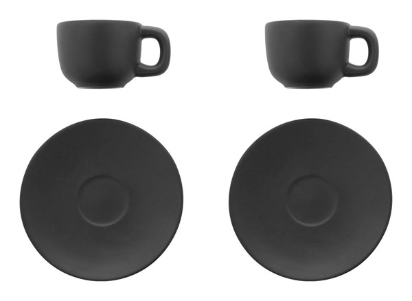 Obrázky: 2ks šálků 85ml s podšálkem na espresso, černé, Obrázek 3