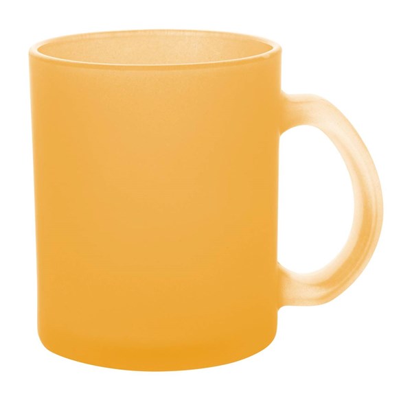 Obrázky: Skleněný žlutý frosty hrnek 300ml