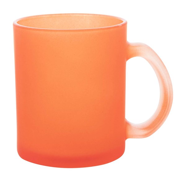 Obrázky: Skleněný oranžový frosty hrnek 300ml