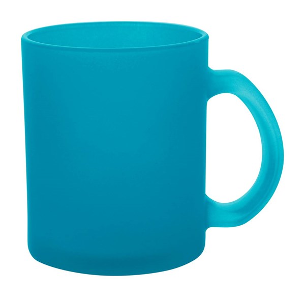 Obrázky: Skleněný modrý frosty hrnek 300ml