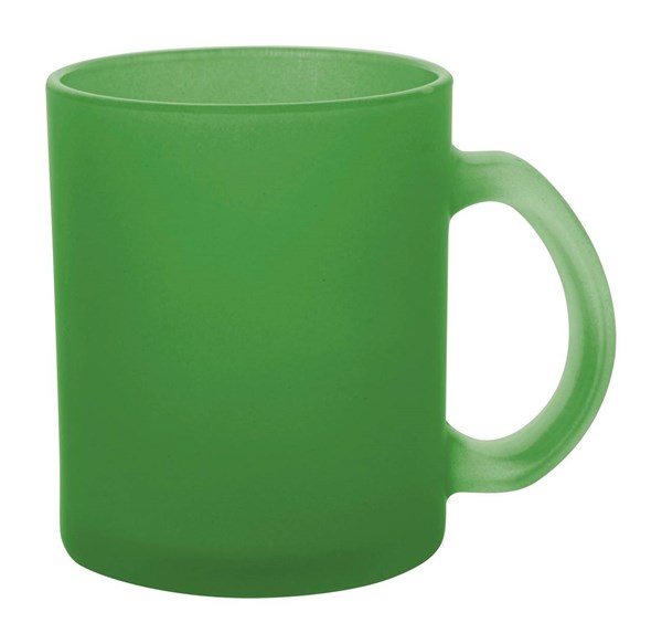 Obrázky: Skleněný zelený frosty hrnek 300ml