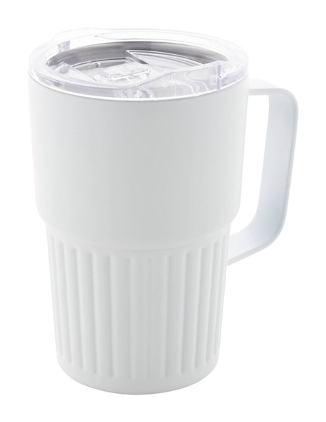 Obrázky: Dvoustěnný termohrnek-recykl. nerez, víčko, bílá, Obrázek 3