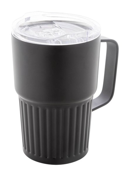 Obrázky: Dvoustěnný termohrnek-recykl. nerez, víčko, černá, Obrázek 3