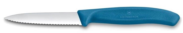 Obrázky: Modrý pastel.nůž na zeleninu VICTORINOX,vlnky 8cm