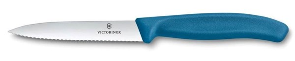 Obrázky: Modrý pastel.nůž na zeleninu VICTORINOX,vlnky 10cm