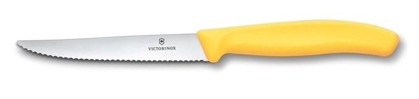 Obrázky: Žlutý pastel. steakový nůž VICTORINOX 11cm,vlnky
