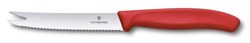 Obrázky: Červený pastel.nůž-sýr/uzeniny VICTORINOX,vlnky11cm