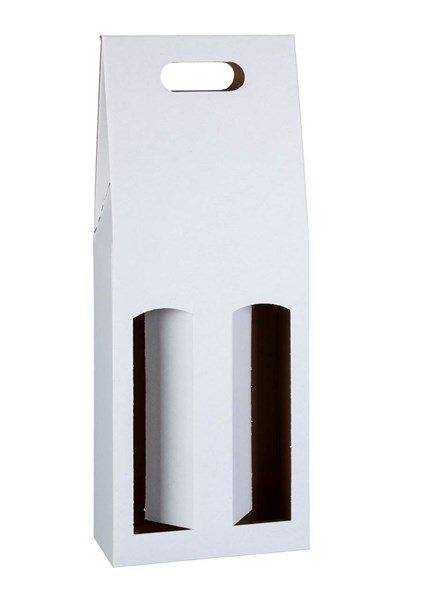 Obrázky: Krabice na 2 láhve vína či piva bílá 16,5x8,2x40cm, Obrázek 2