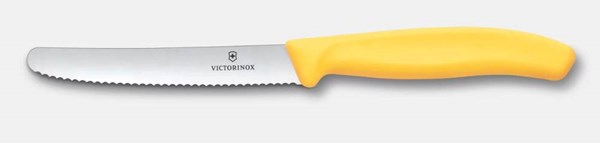 Obrázky: Žlutý pastel. nůž na rajčata VICTORINOX, vlnky
