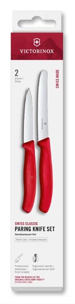 Obrázky: Červená sada-2 nože VICTORINOX-pap. krabič.(8+11cm)