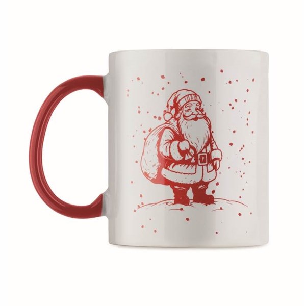 Obrázky: Vánoční ker. hrnek 300ml v krabičce, červ.Santa, Obrázek 4