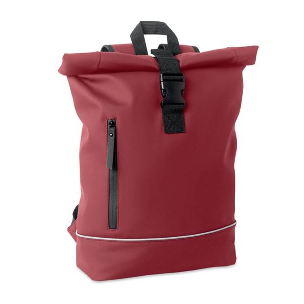 Obrázky: Rolovací PU batoh na 16" notebook, vínový