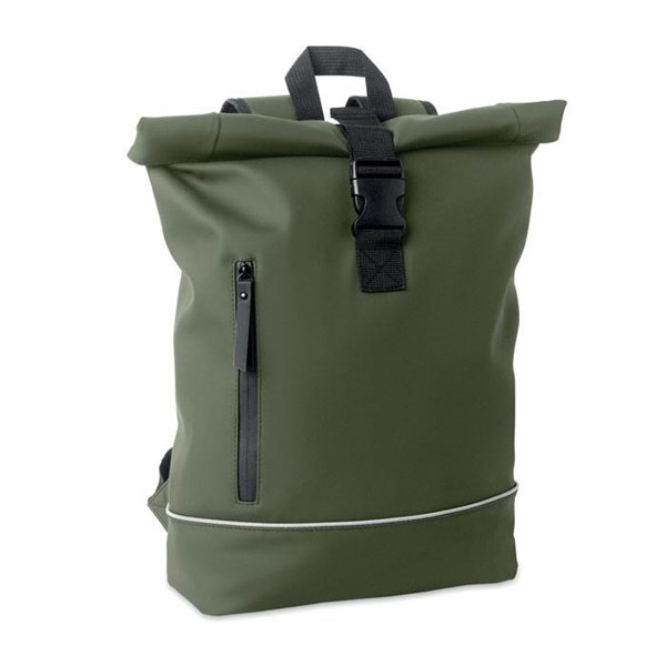 Obrázky: Rolovací PU batoh na 16" notebook, zelený