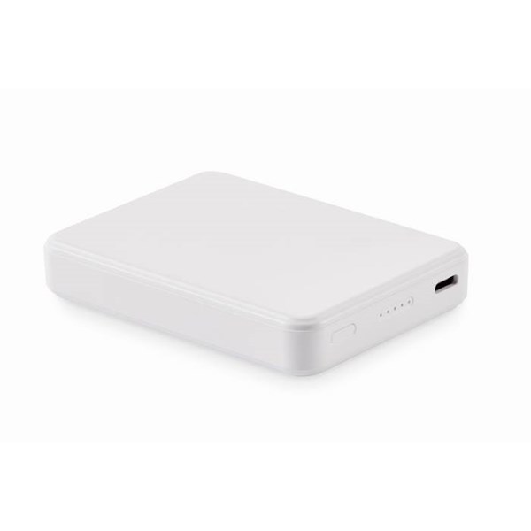 Obrázky: Powerbanka 5000 mAh z recykl. ABS, bílá, Obrázek 12