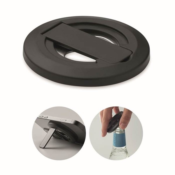 Obrázky: Magnet. držák telefonu, stojánek a otvírák, černá