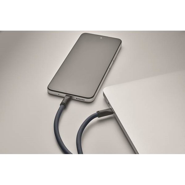 Obrázky: Šňůrka na krk-nabíjecí a datový kabel 60W, modrá, Obrázek 8