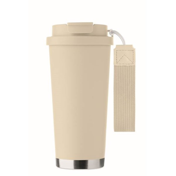 Obrázky: Termohrnek z rec. nerez 500ml a poutkem, béžová, Obrázek 6