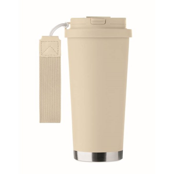 Obrázky: Termohrnek z rec. nerez 500ml a poutkem, béžová, Obrázek 7
