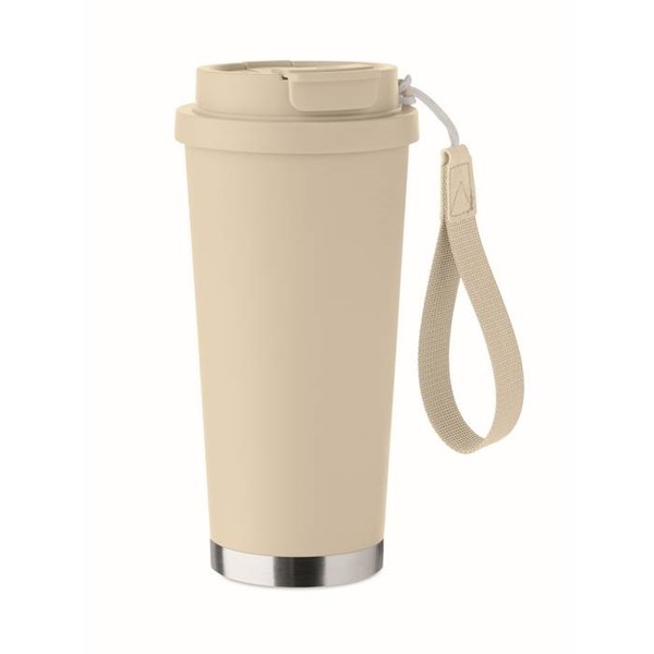 Obrázky: Termohrnek z rec. nerez 500ml a poutkem, béžová, Obrázek 10