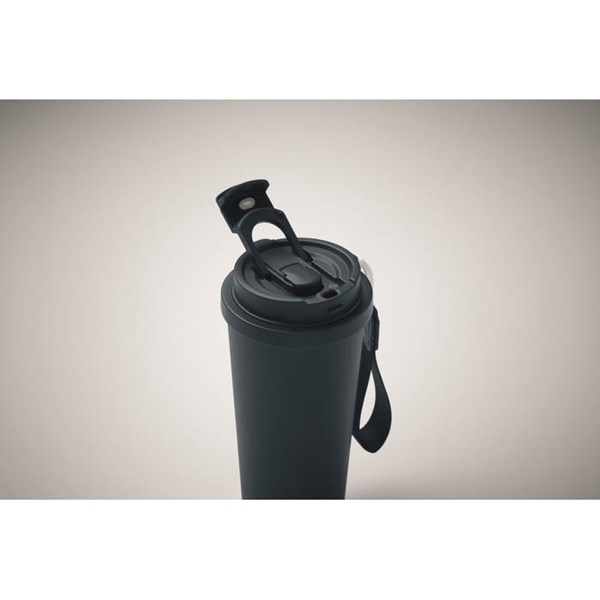 Obrázky: Termohrnek z rec. nerez 500ml a poutkem, fr. modrá, Obrázek 3