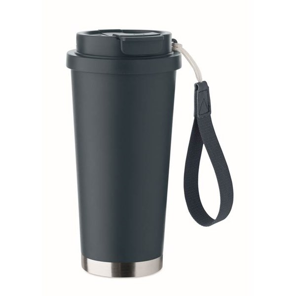 Obrázky: Termohrnek z rec. nerez 500ml a poutkem, fr. modrá, Obrázek 12