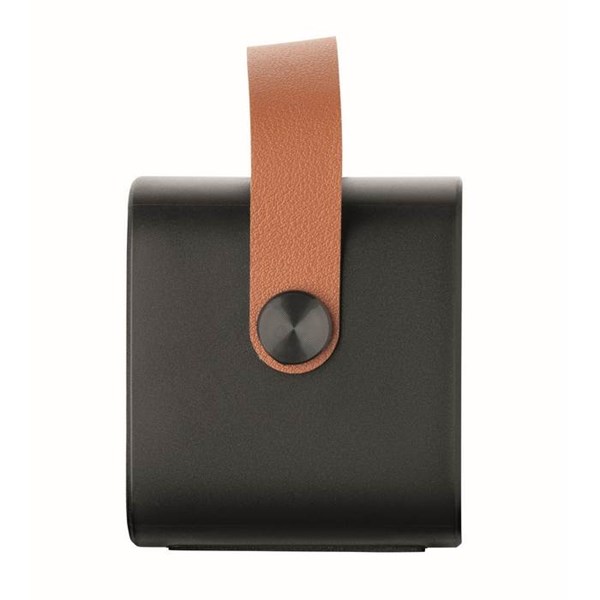 Obrázky: Bezdrátový 5W reproduktor s PU rukojetí, černá, Obrázek 7