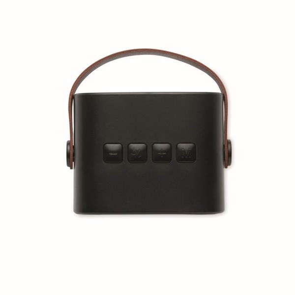 Obrázky: Bezdrátový 5W reproduktor s PU rukojetí, černá, Obrázek 8