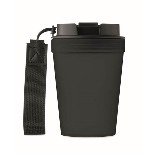 Obrázky: Jednostěnný hrnek 300 ml s PES poutkem, černá, Obrázek 4