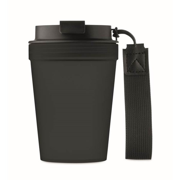 Obrázky: Jednostěnný hrnek 300 ml s PES poutkem, černá, Obrázek 5