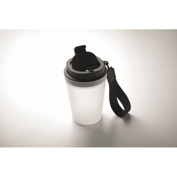 Obrázky: Jednostěnný hrnek 300 ml s PES poutkem, tran. bílá, Obrázek 2