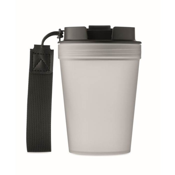Obrázky: Jednostěnný hrnek 300 ml s PES poutkem, tran. bílá, Obrázek 4