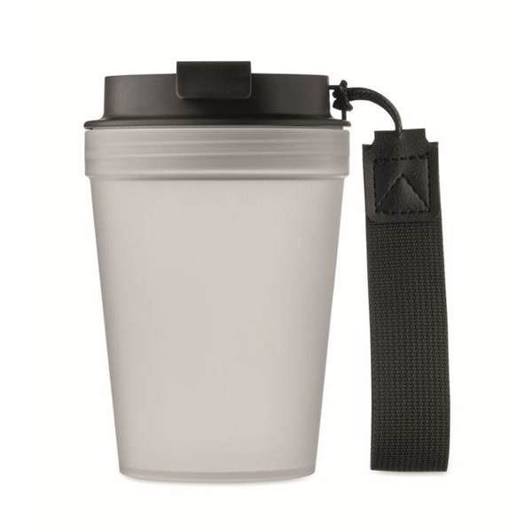 Obrázky: Jednostěnný hrnek 300 ml s PES poutkem, tran. bílá, Obrázek 5