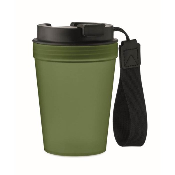 Obrázky: Jednostěnný hrnek 300 ml s PES poutkem, zelená
