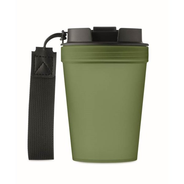 Obrázky: Jednostěnný hrnek 300 ml s PES poutkem, zelená, Obrázek 4