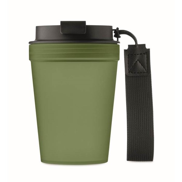 Obrázky: Jednostěnný hrnek 300 ml s PES poutkem, zelená, Obrázek 5