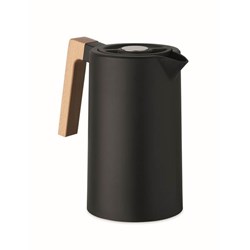 Obrázky: Dvoustěnná konvice 1 l, nerez/PP, dřev. rukojeť