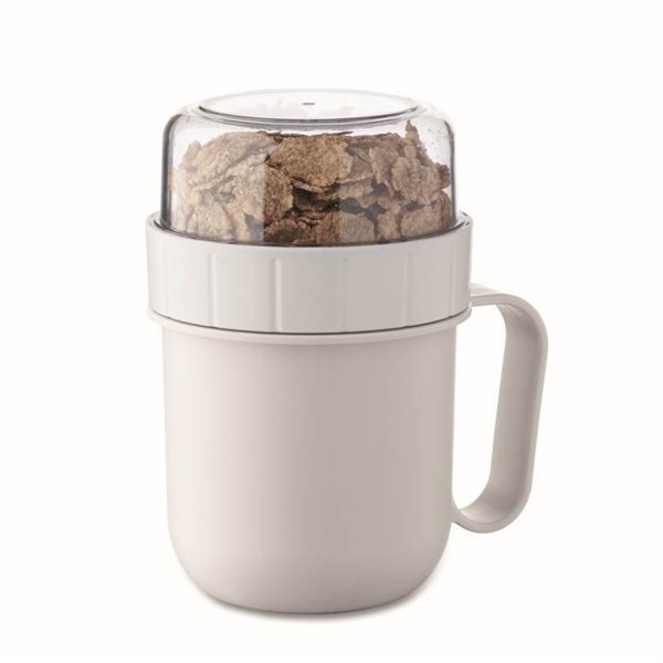 Obrázky: Cestovní dvojhrnek z PP 450ml/160ml, bílá, Obrázek 2