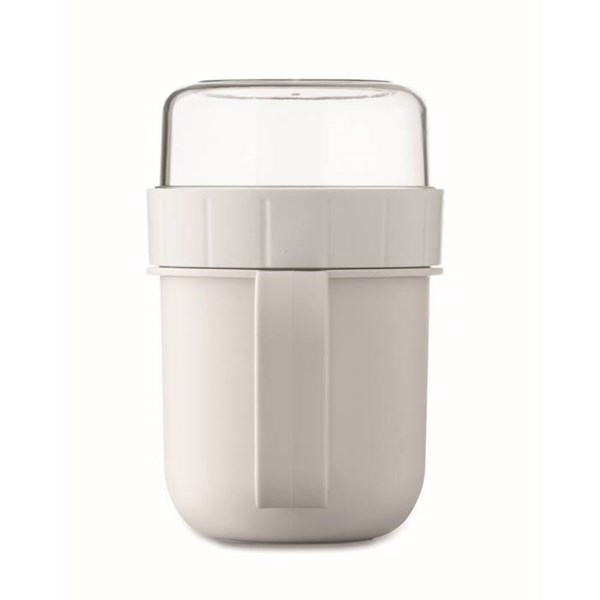 Obrázky: Cestovní dvojhrnek z PP 450ml/160ml, bílá, Obrázek 6