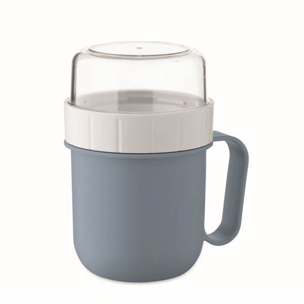 Obrázky: Cestovní dvojhrnek z PP 450ml/160ml, petrolejová