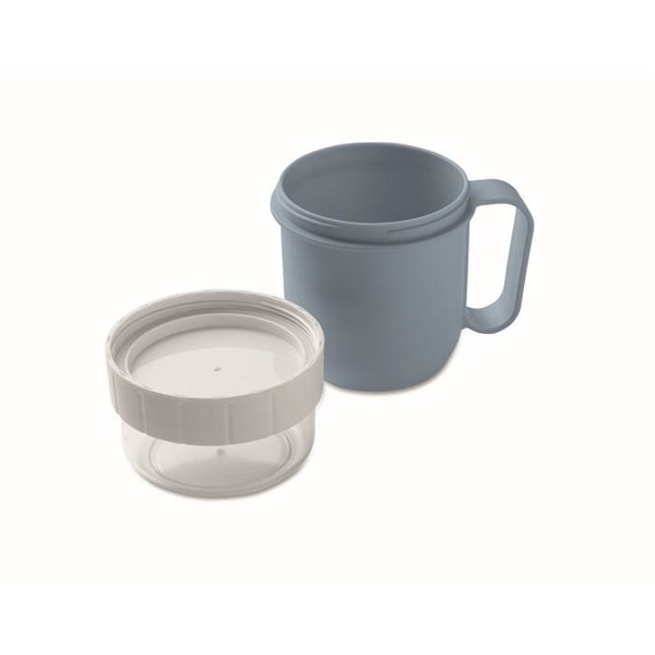 Obrázky: Cestovní dvojhrnek z PP 450ml/160ml, petrolejová, Obrázek 4